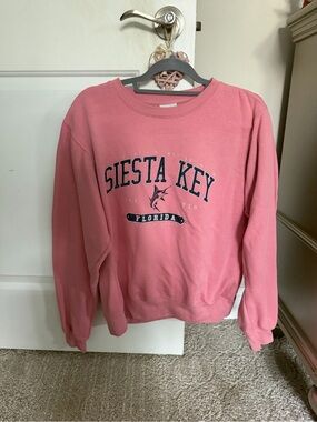 Siesta Key Florida Crewneck Sweatshirt - Pink